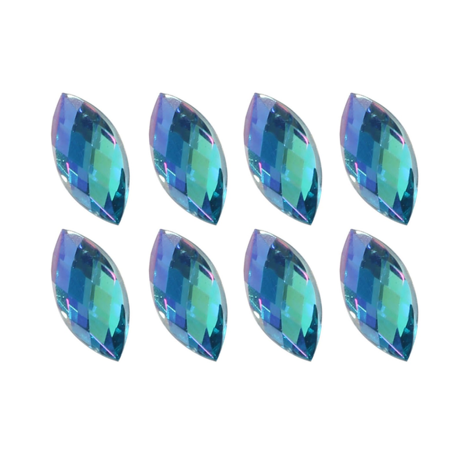 ¦Colorful Horse Eye Shape Acrylic Rhinestones Flat Back Art Accessories(Light