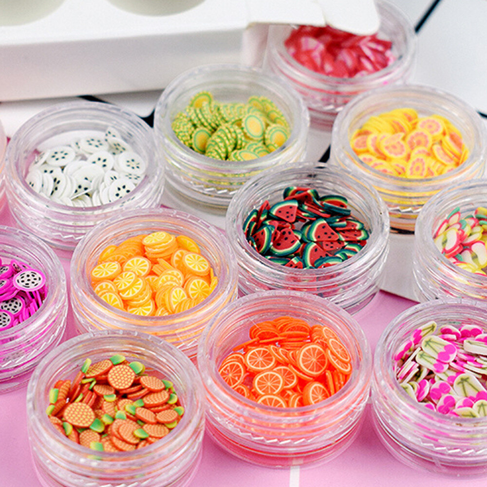 1 Set tiny charms fruit slices for 3d fruit slices 12 Kinds of Boxed Nail