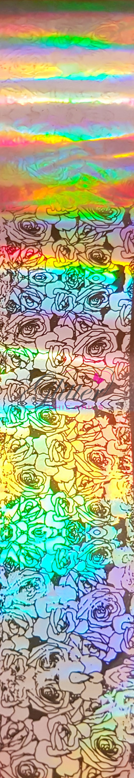 HOLOGRAPHIC SILVER NAIL TRANSFER FOIL – 8 STUNNING COLOURS 1 METRE LONG