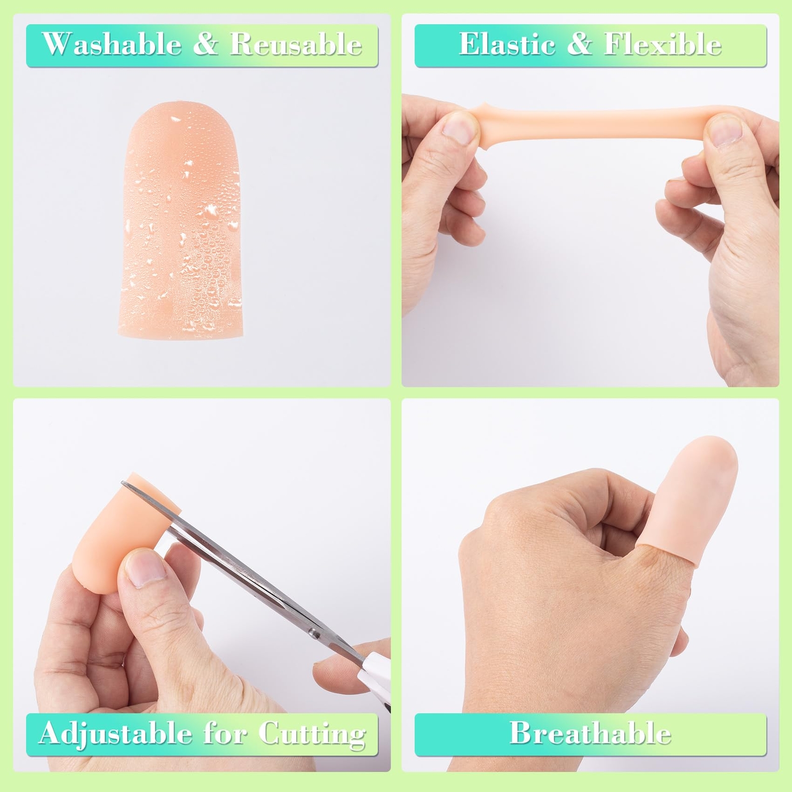 10 Pcs Gel Finger Cots Flexible Finger Cap Covers Thumb Support Protector
