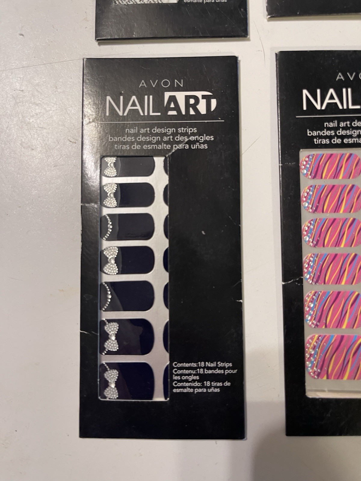 Vintage 90’s Avon Nail Art Lot: 9 Packs Press-On Nails & Design Strips
