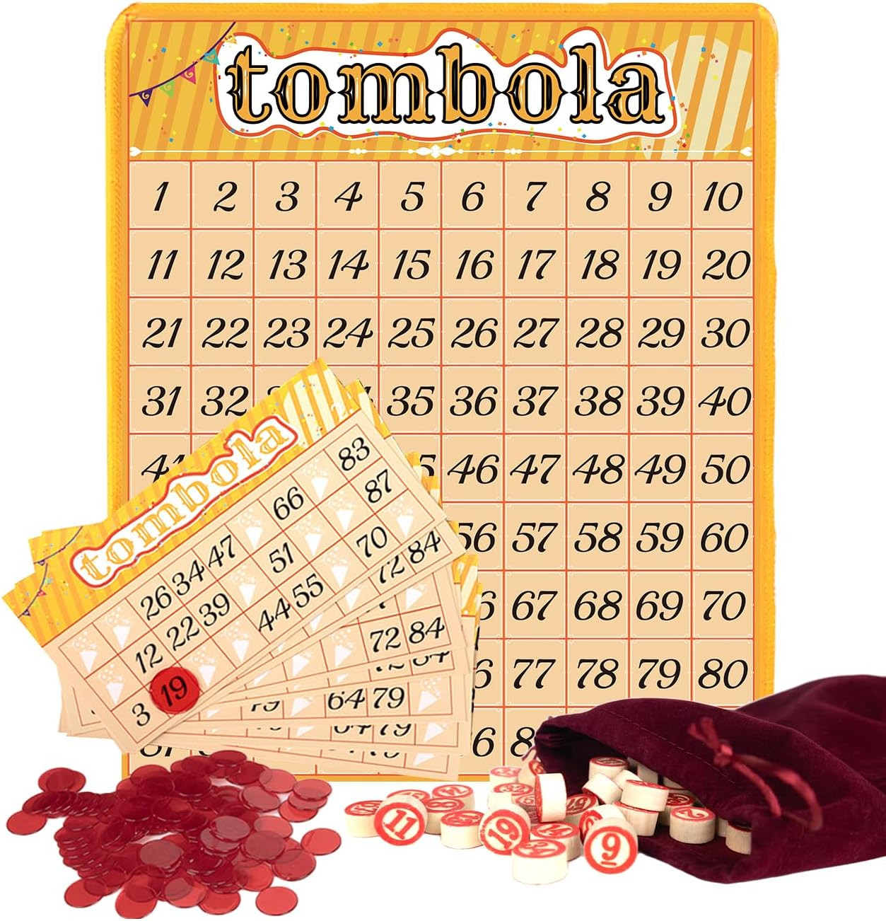 Tombola Bingo Game,Vintage Tombola Italian Game,Russian Lotto