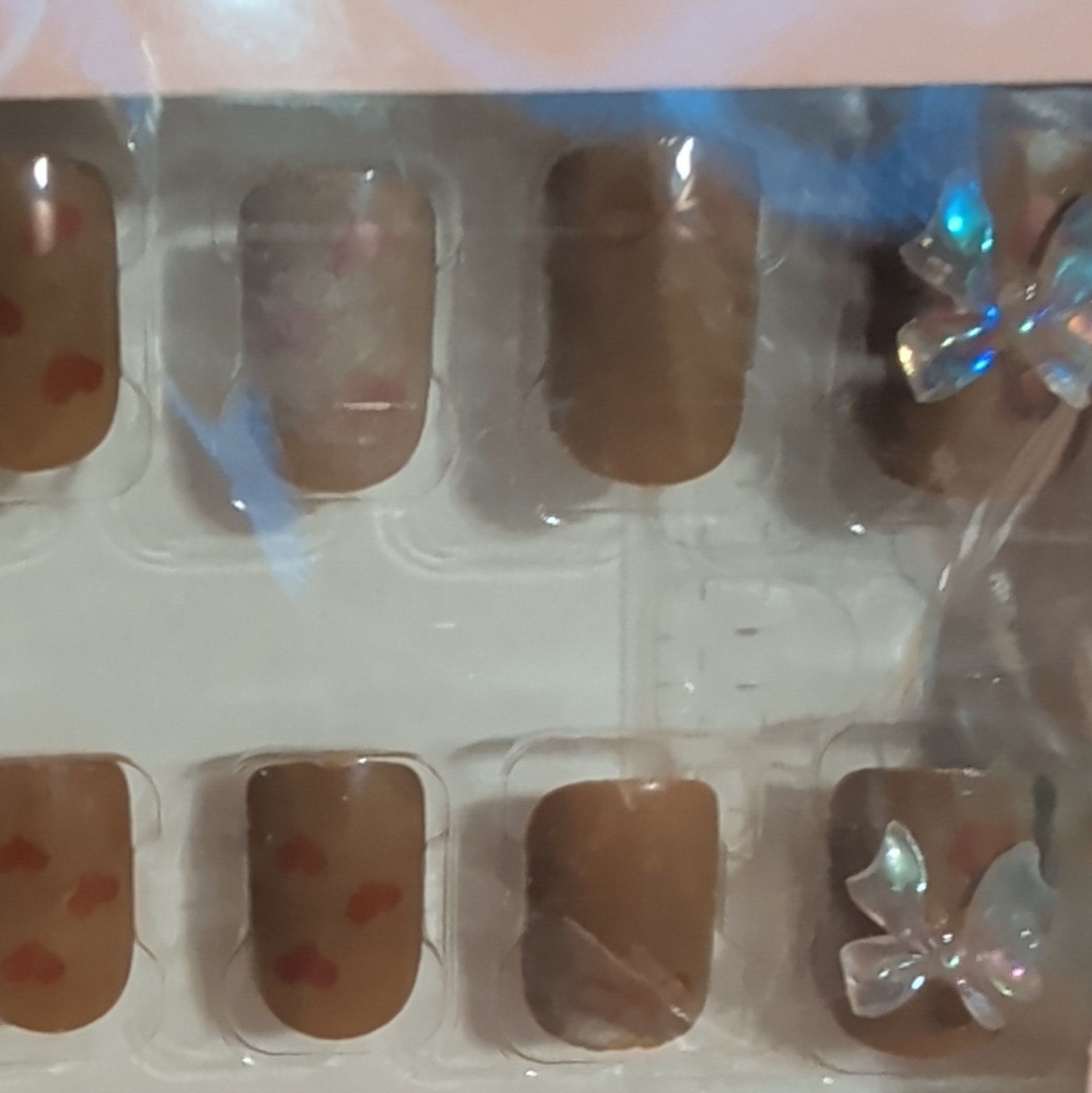 Butterfly Pre-Designed Multicolor Glitter Press-On Nails 12PCS Medium Square