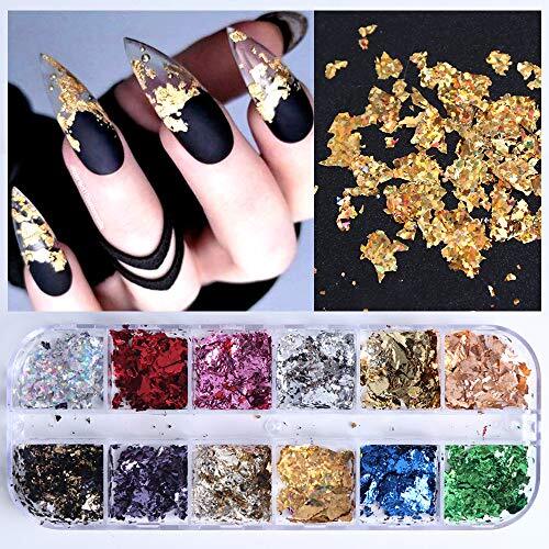 24 Grids Foil Nail Art Holographic Aluminum Nail Foil Flakes Stickers Nail