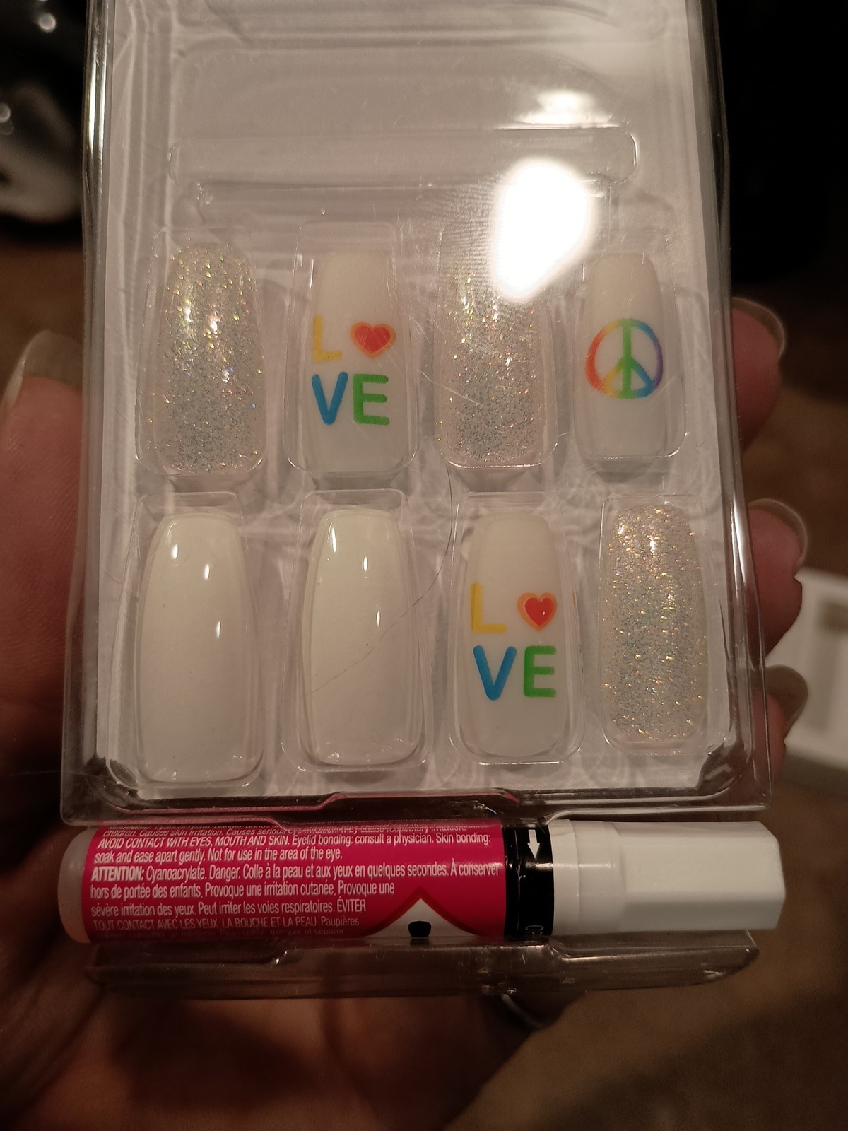 Kiss Nails Special Design Press/Glue Manicure Long length Rainbow Pride