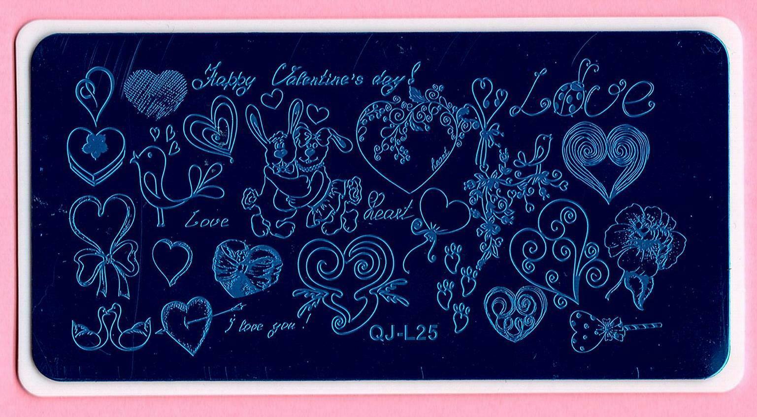 Valentine’s Day Nail Art DIY Stamping Metal Template Stencil Image Plate QJ