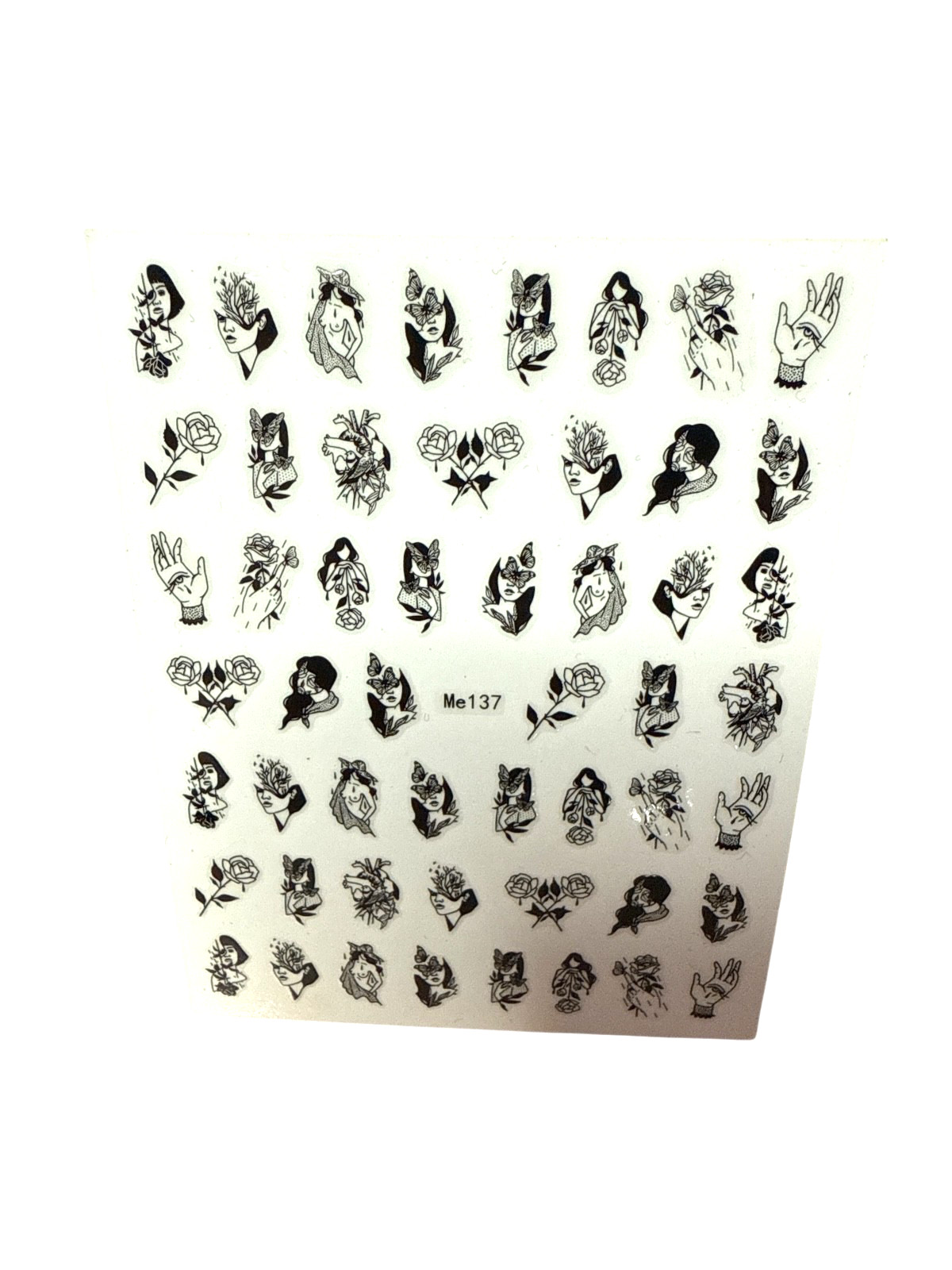Bad Girl Nail Stickers 3 Sheets Mini Stickers Wine Florals Sexy Adult Stickers