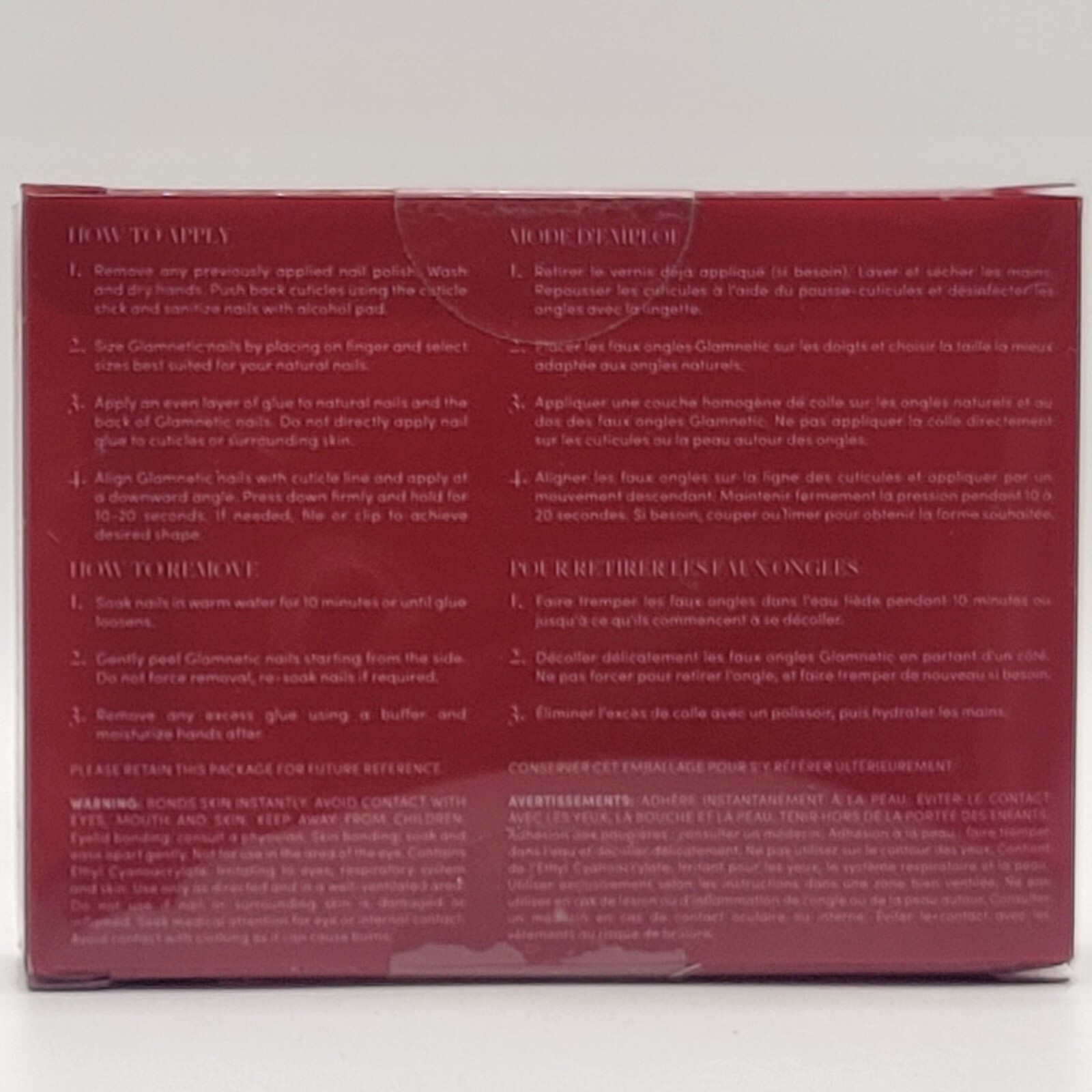 Harry Potter x Glamnetic GRYFFINDOR 30 Press On Nails kit | Short Almond