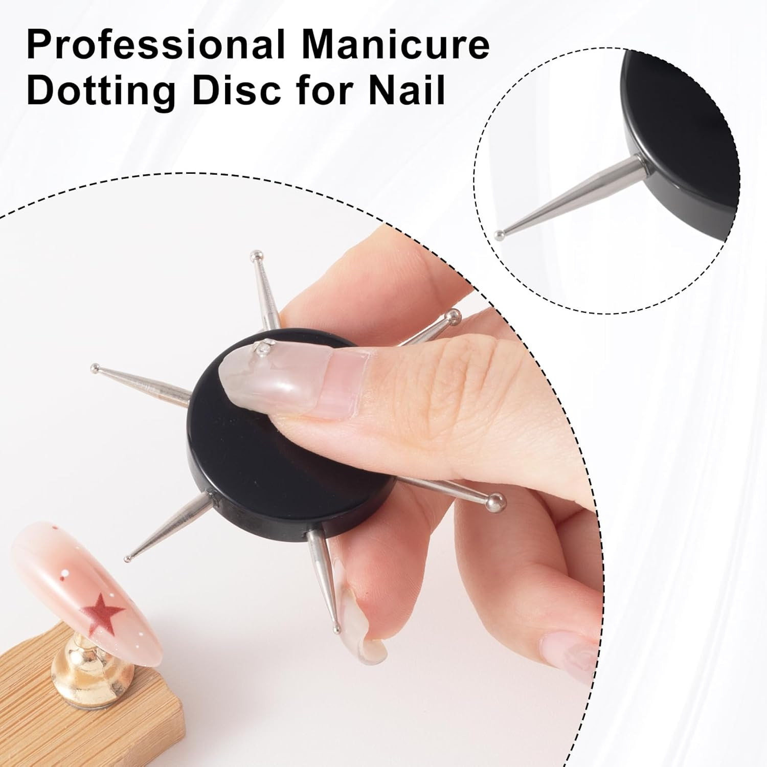 Nail Dotting Tool, 6-in-1 Metal Dotting Tool Nail Art, Circular Nail Design Dott