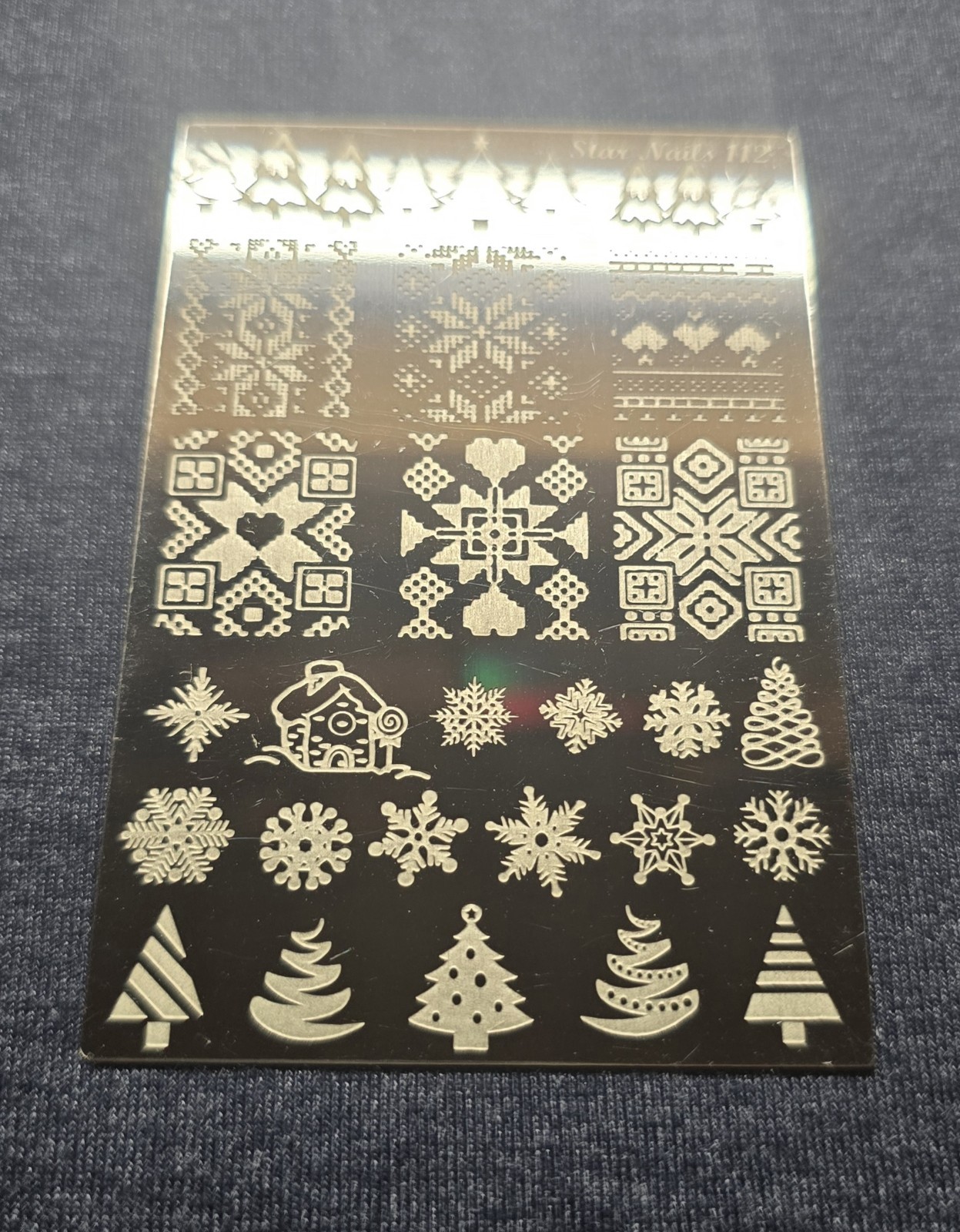 Mundo De Unas MDU Star Nails 112 Christmas Tree Ugly Sweater Nail Stamp Plate