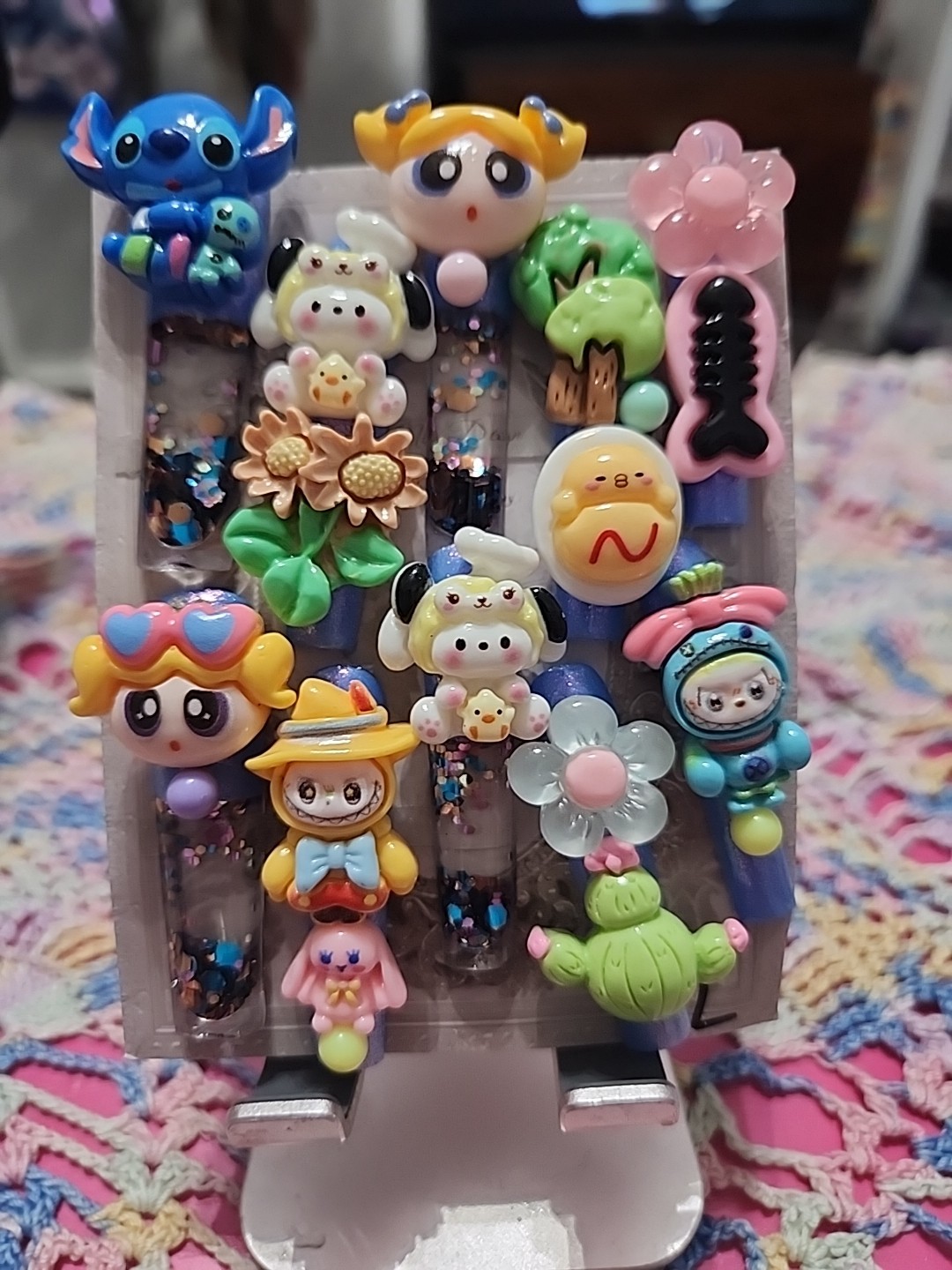 Large extra long square. Stitch stitch powerpuff girls. Confetti water nails.