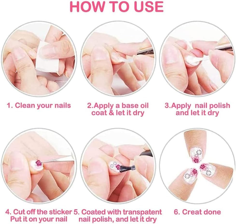 Cute 3D Cartoon Christmas Nail Stickers – 4 Sheets for Festive Nails