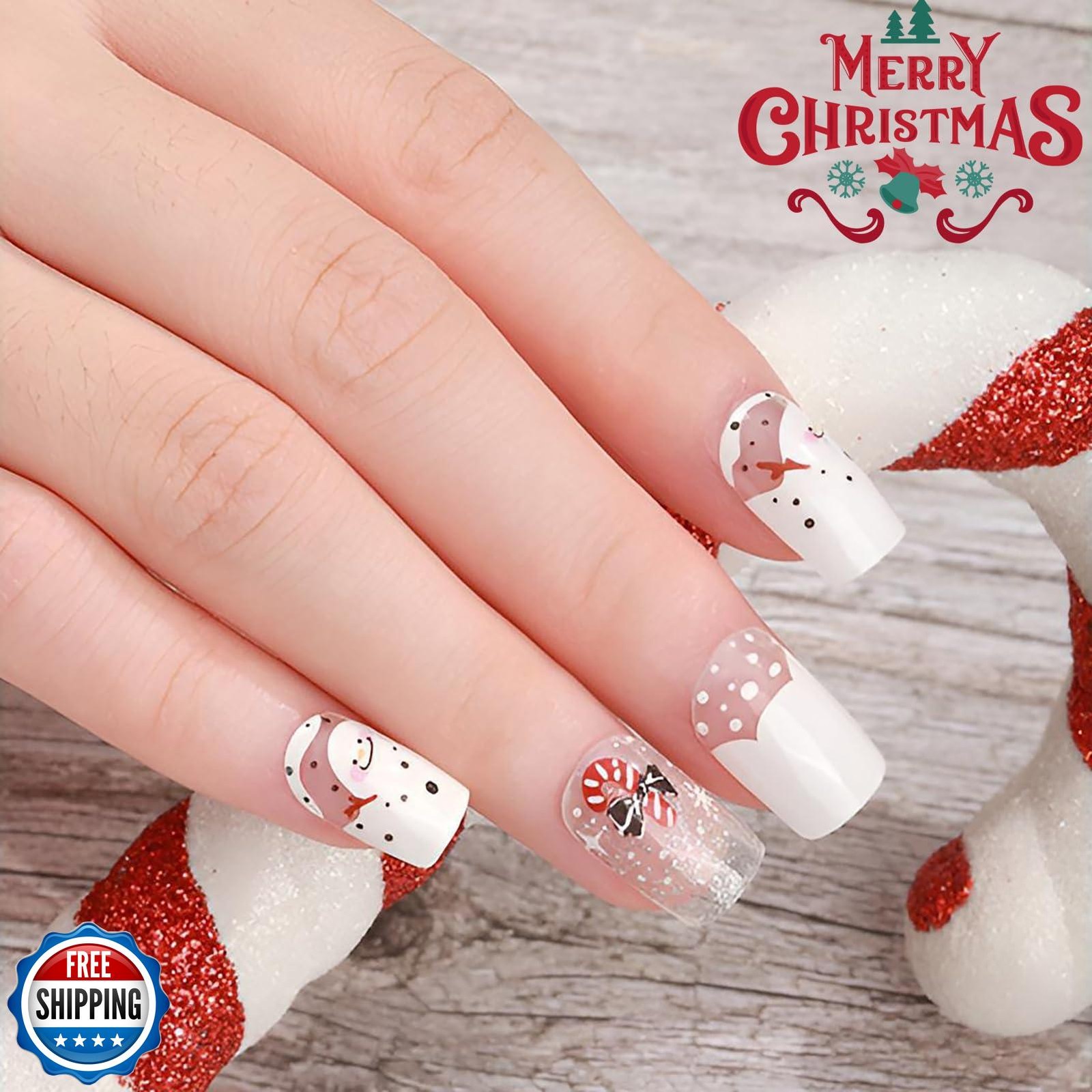 winthrop 8 Sheets Christmas Nail Wraps Full Stickers Nail Polish Strips, DIY