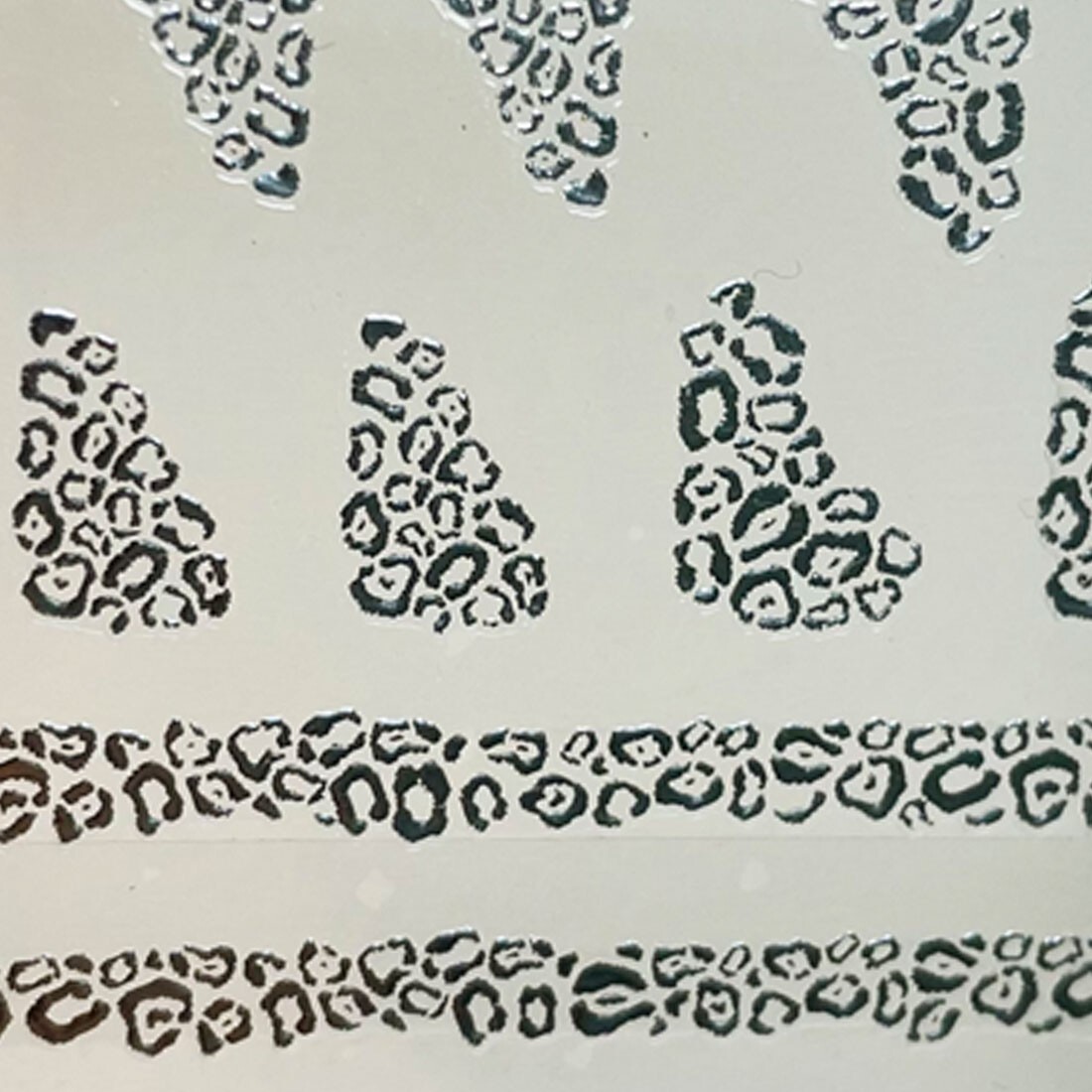 Nail Point Stickers Silver Leopard Party Vacation Decal Unique Special Beauty