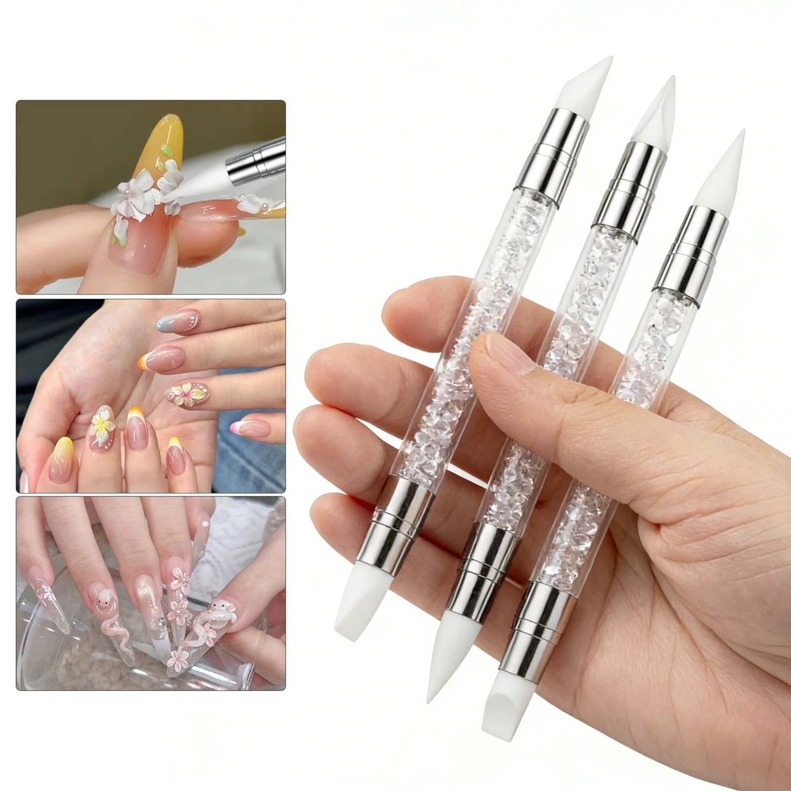 Silicone Nail Art Pen – Double Ended Sculpting Tool for Gel Manicure