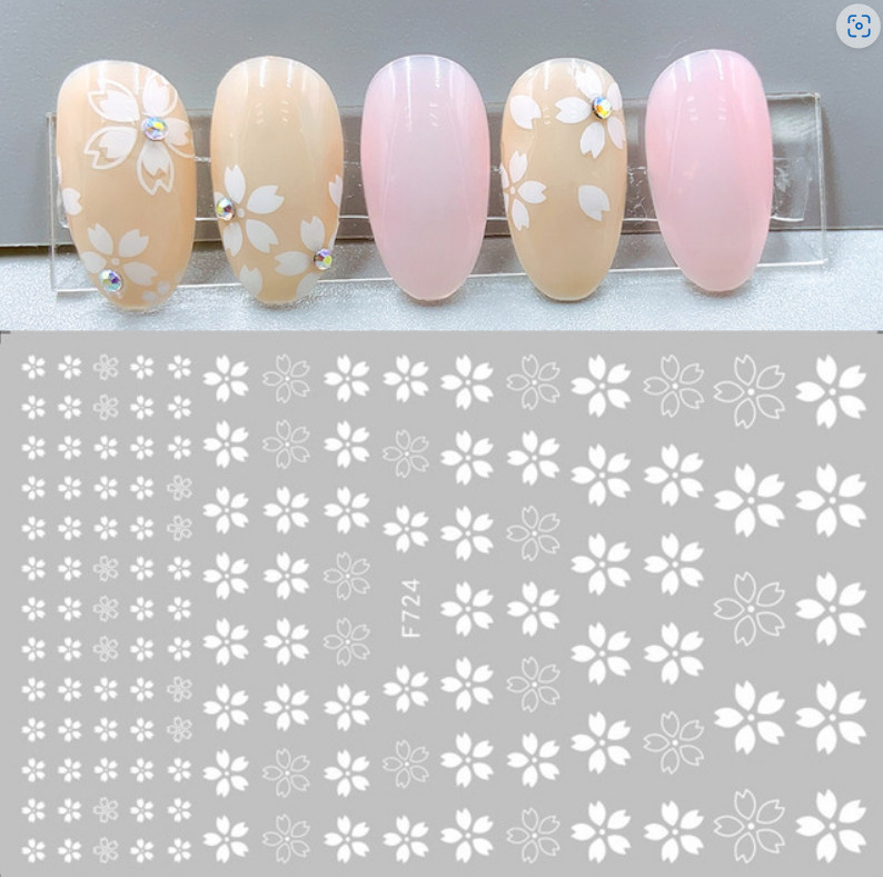 Nail Art Stickers Transfers Decals Spring Flowers Cherry Blossom Floral DIY NS44