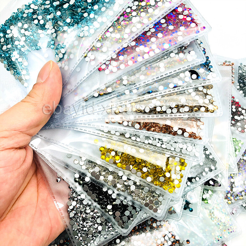 1440pcs/pack SS12(3mm) Round Flatback Crystals Nail Art Rhinestones Glitter Gems