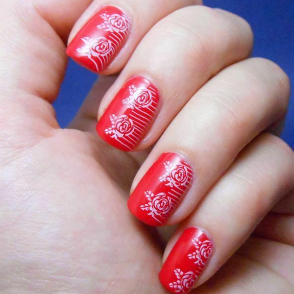 Nail Art Stamping Elegant Lace Manicure Image Plate Stamper Scraper Kit BP44