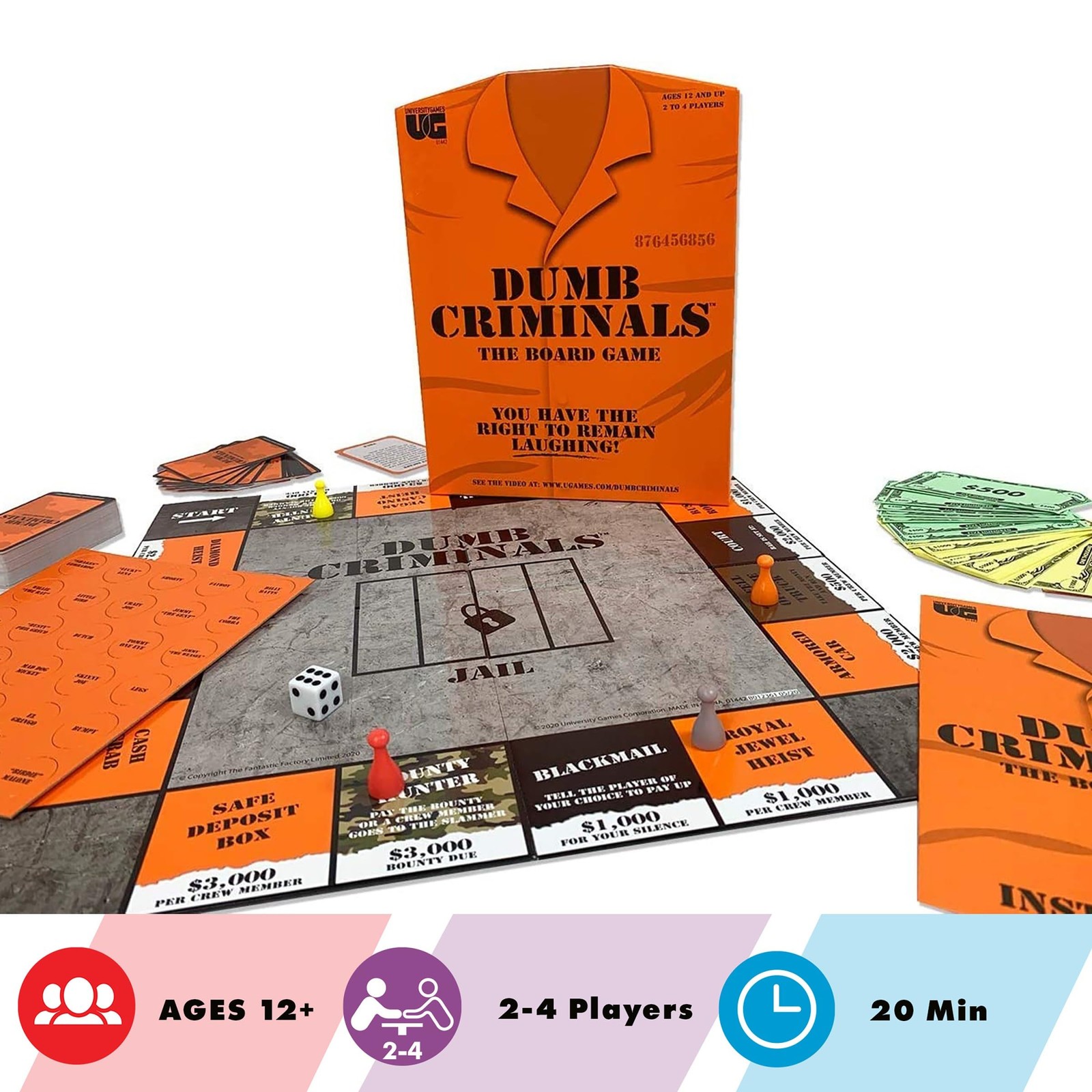 University Games, Dumb Criminals Board 8 x 2.5 x 10.5 inches, Multicolor