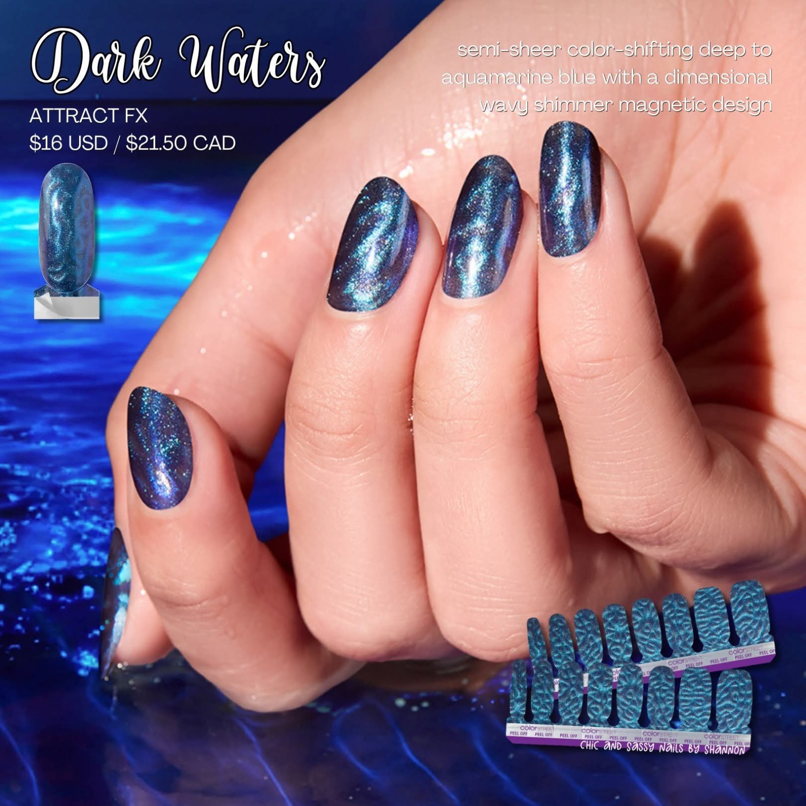 💅Color Street Dark Waters Lmtd Edtn Shifting Tides *Free Shipping* Offers***💅