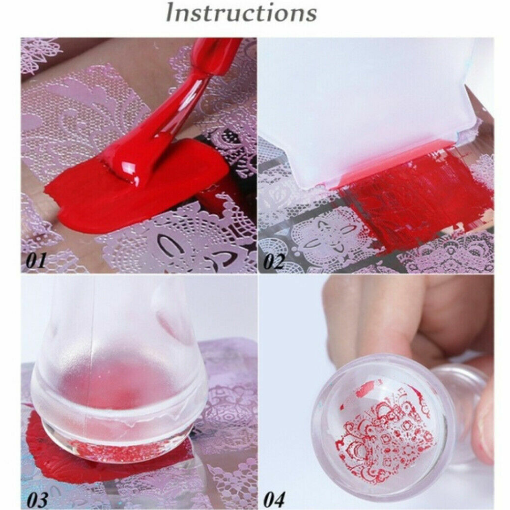 Nail Stamping Polish Plates Stamper Scraper Set Christmas Art Transfer Tool Kit