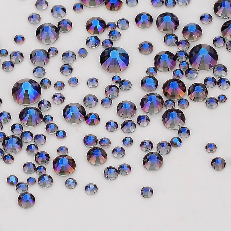 1440pcs Mix Size Violet FlatBack Rhinestones For Nail Art Crystal SS3-SS20