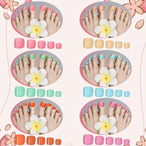 Maitys 720 Pieces Fake Toenails Short False Toe Nails Press on Toenails Square