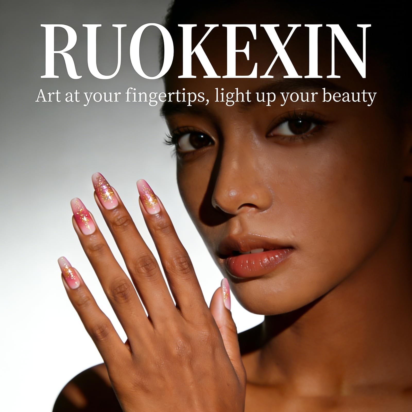 RUOKEXIN Long Press on Nails Square False General,24, Style-C9C7