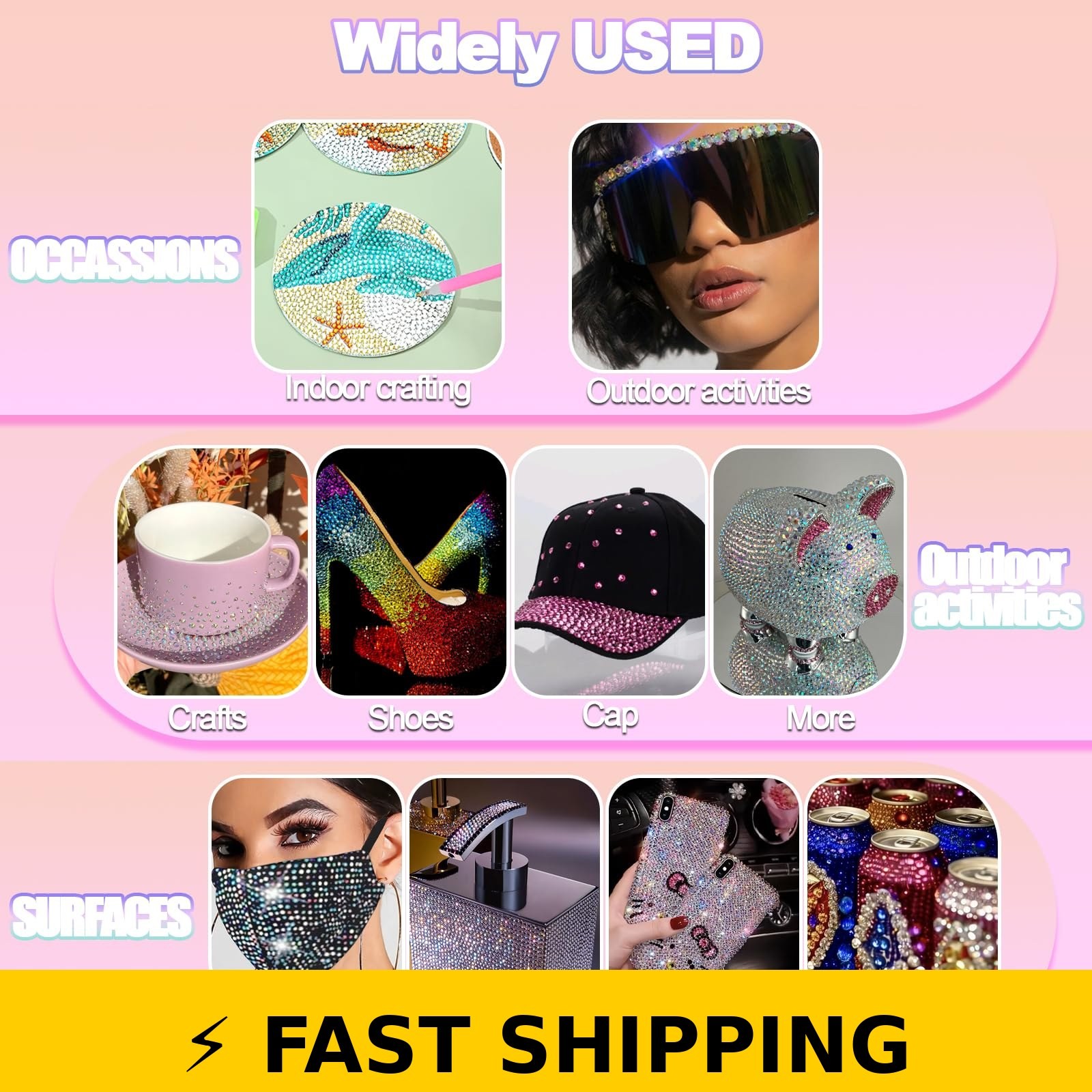 DEWJDFSC 50000+ Pcs Rhinestones Bedazzle Kit with B7000 Glue
