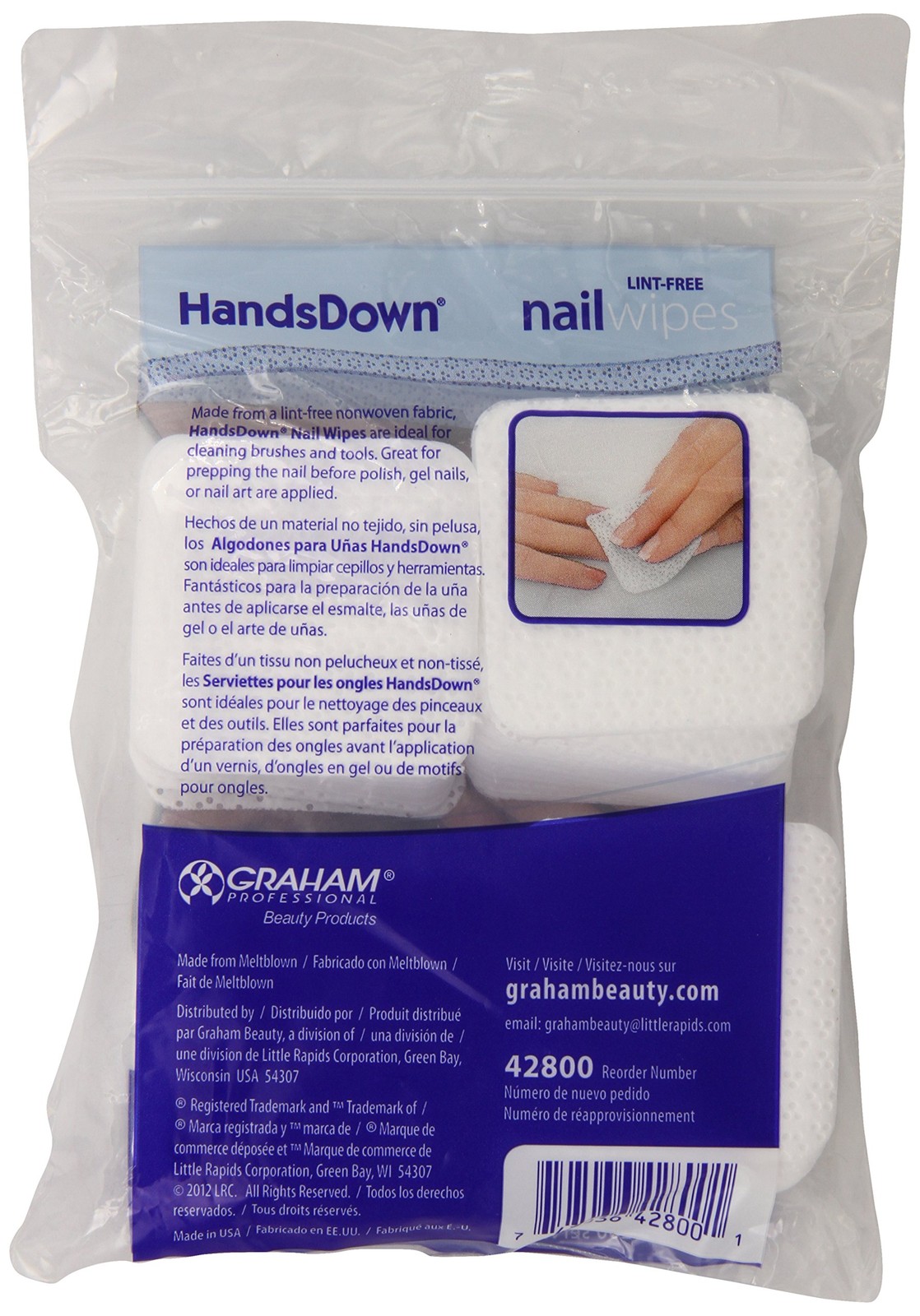 Graham Hands Down Nail Wipes, 200 Count 200 (Pack of 1), 1