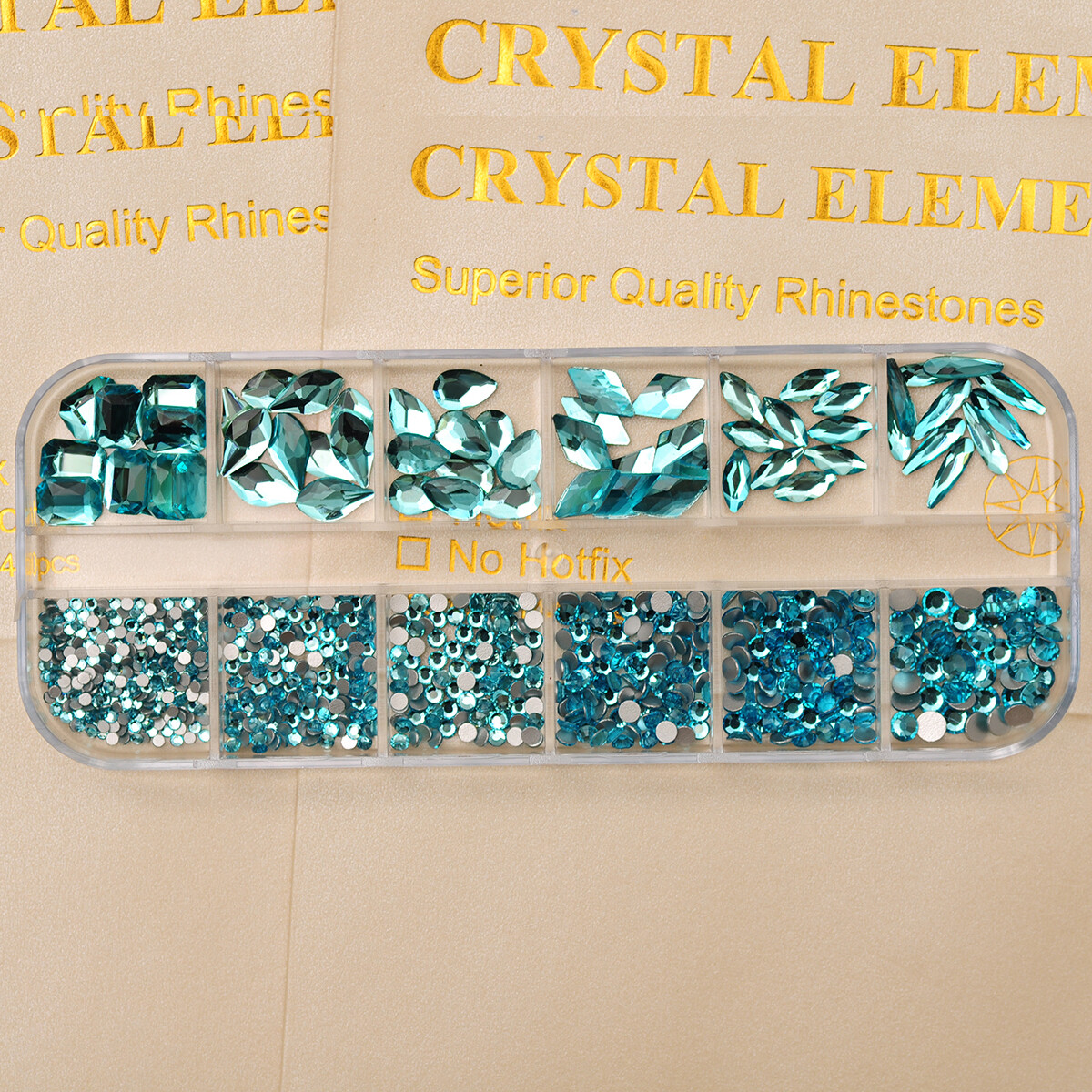 12Box/Set Mix SHAPE Crystal Rhinestone Diamond NON hotfix Nail Art Decoration