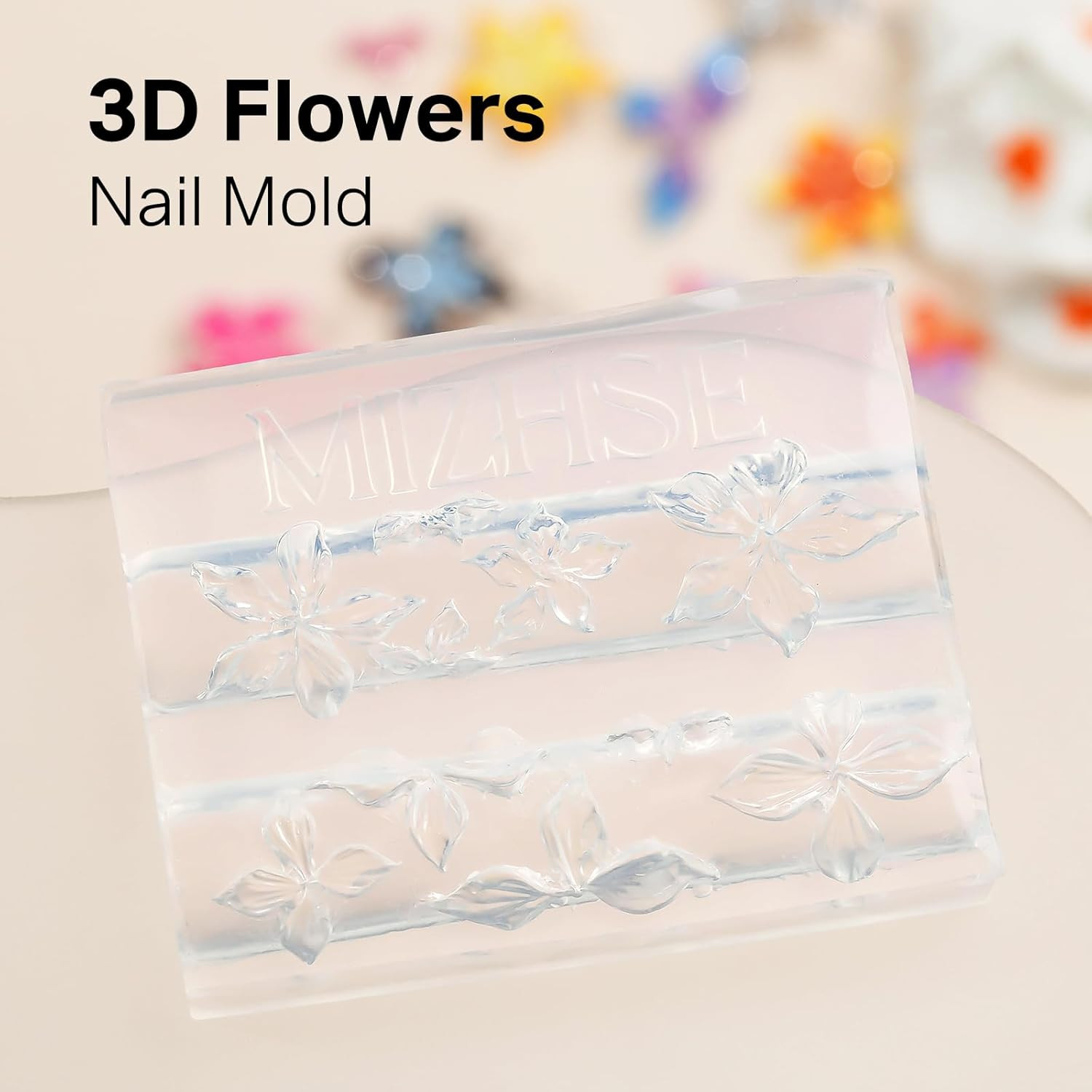 3D Nail Molds for Nail Art, 1PC Silicone 3D Flower Charm Nail Molds for 3D Sculp