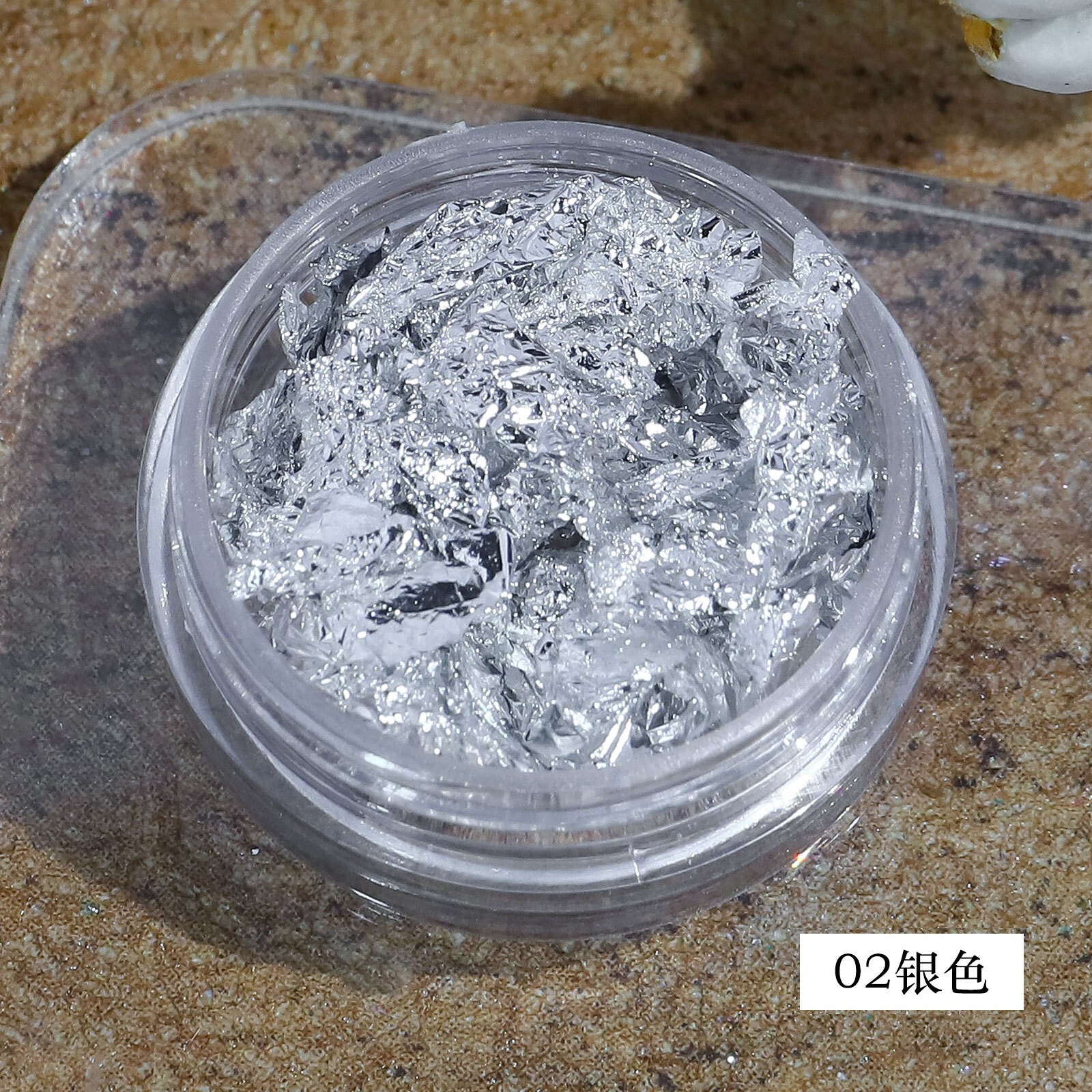 Nail Art Gold Silver Metal Foil Paper 3D Sticker Flake Decal Decoration Set