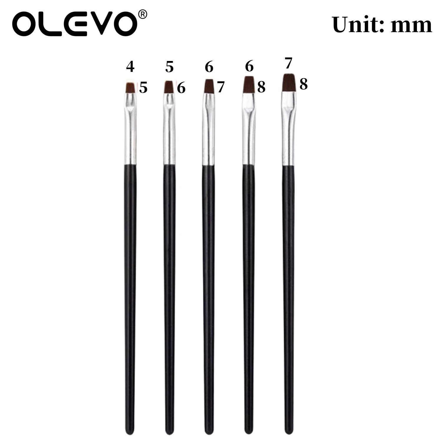 5 pcs Brushes UV Gel Brush Nail Painting Drawing Liner Flat Nail Art Display