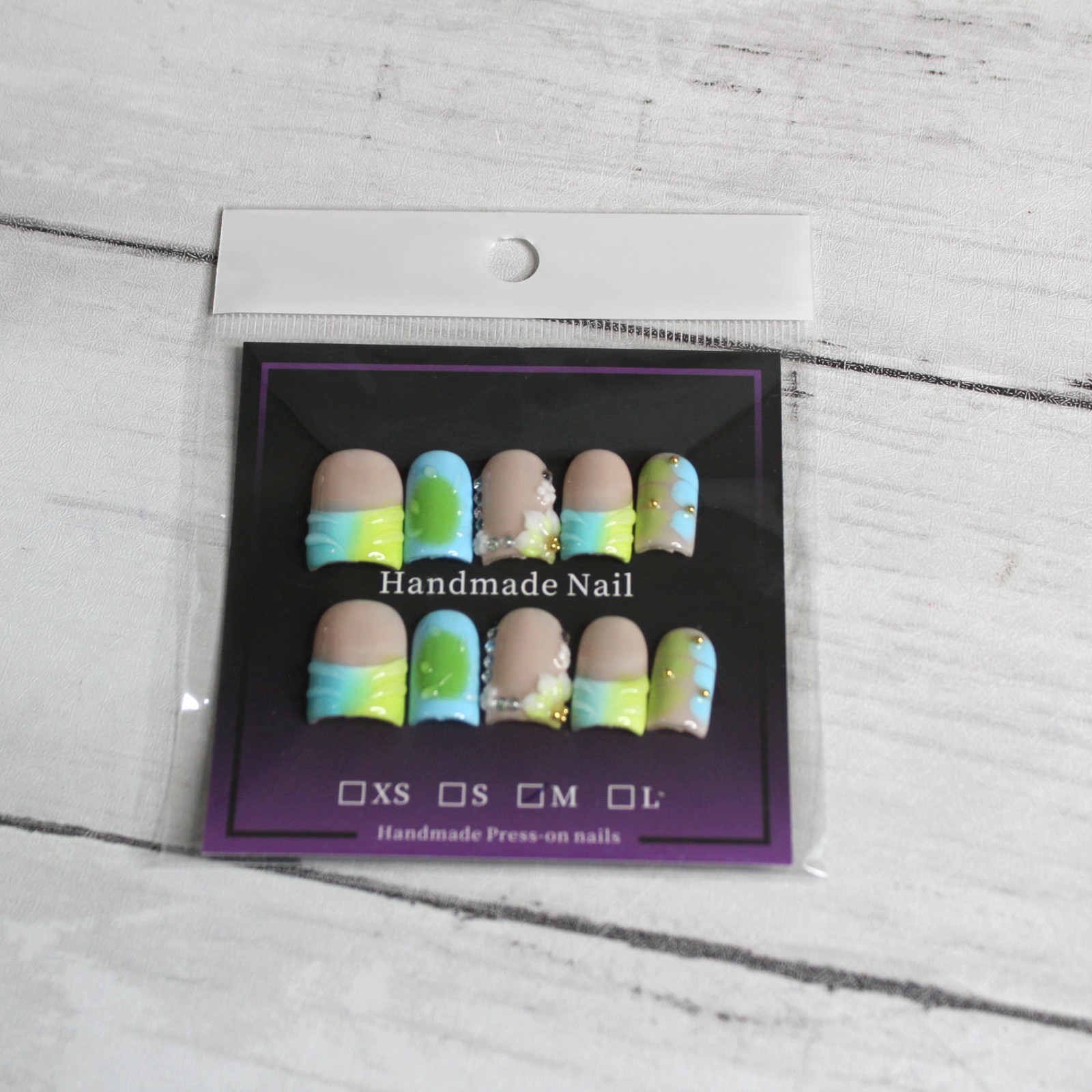 Handmade Press on Nails Size M 10 Piece Set