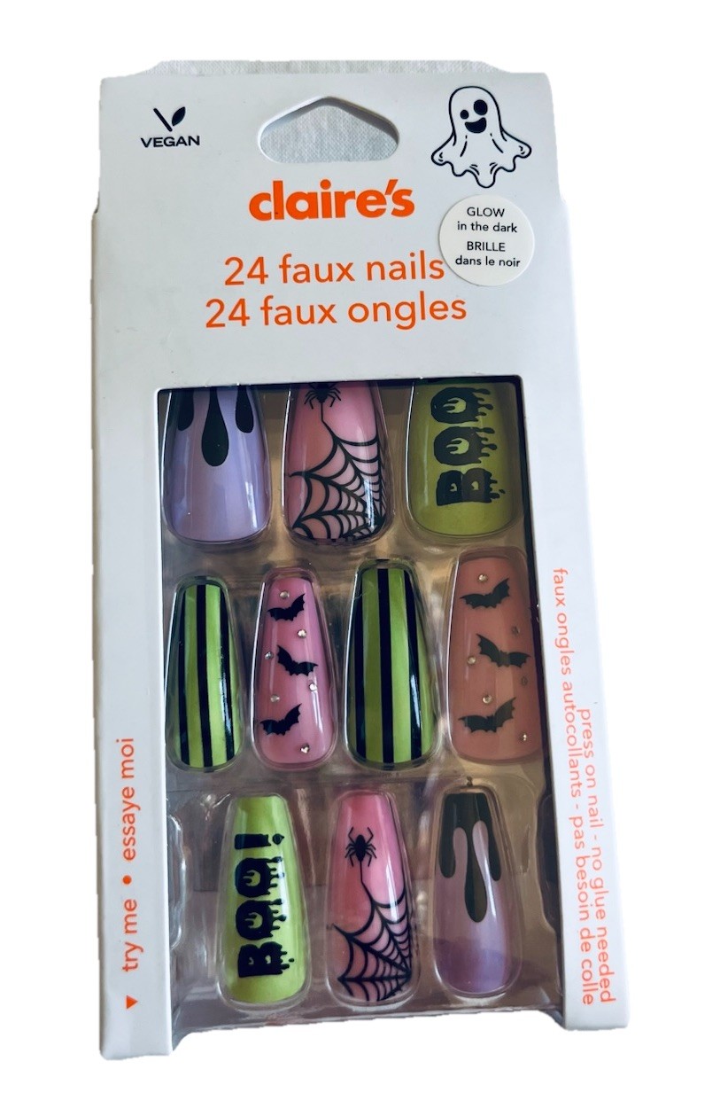 Claire’s Halloween NEW IN BOX 24 Faux Press On Nails (LIMITED EDITION – RARE)