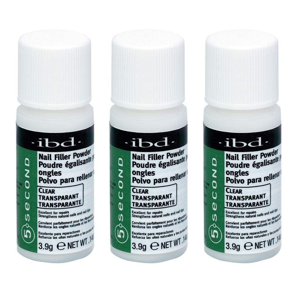 IBD 5 Second Nail Filler Powder – 0.14 Ounce (Pack of 3),