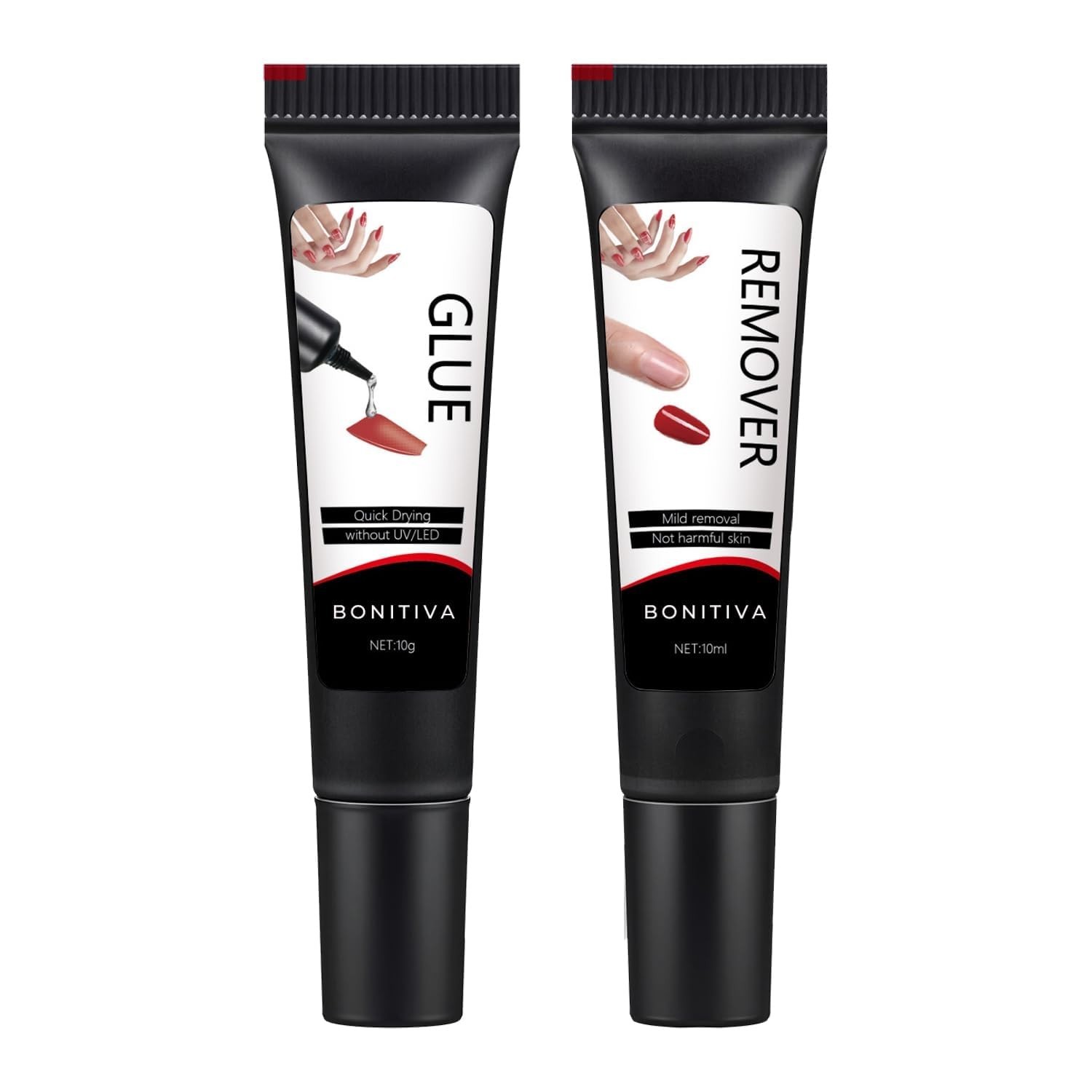 Quick Dry Semi Solid Gel Nail Glue 10g with 10ml Remover, Super Strong, No UV…