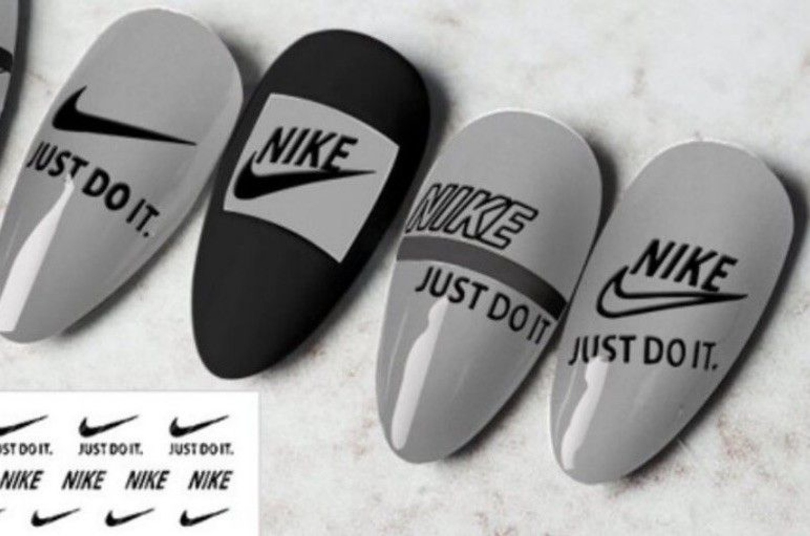4 pack Nike Nail Art- Gold, Silver, Black, White