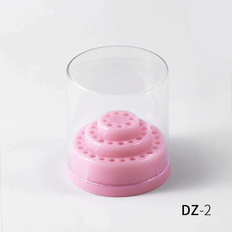 48 Holes Nail Drill Bit Holder Display Standing with Cover Manicure Storage Box