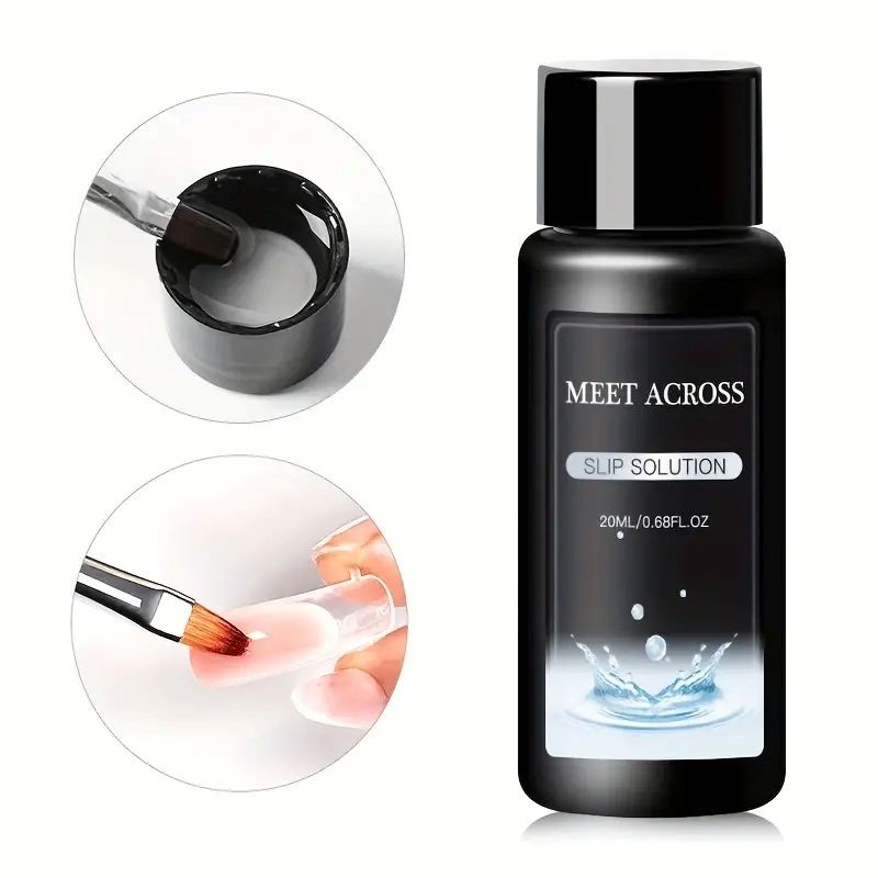 3-Piece Gel Nail Art Kit | Double-End Nail Brush Pen + Nail Gel + Slip Solution