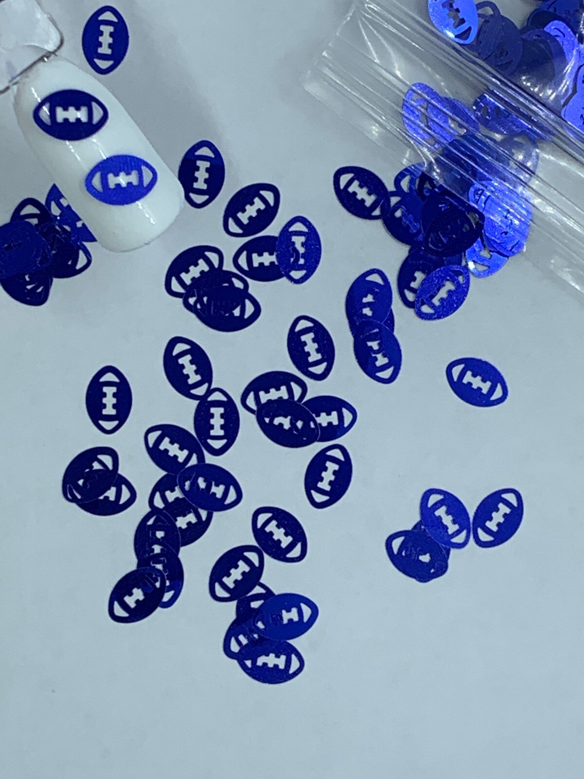 Metallic Blue Football Nail Glitter 8MM | 1 TSP | Gel Nail Art & Acrylic