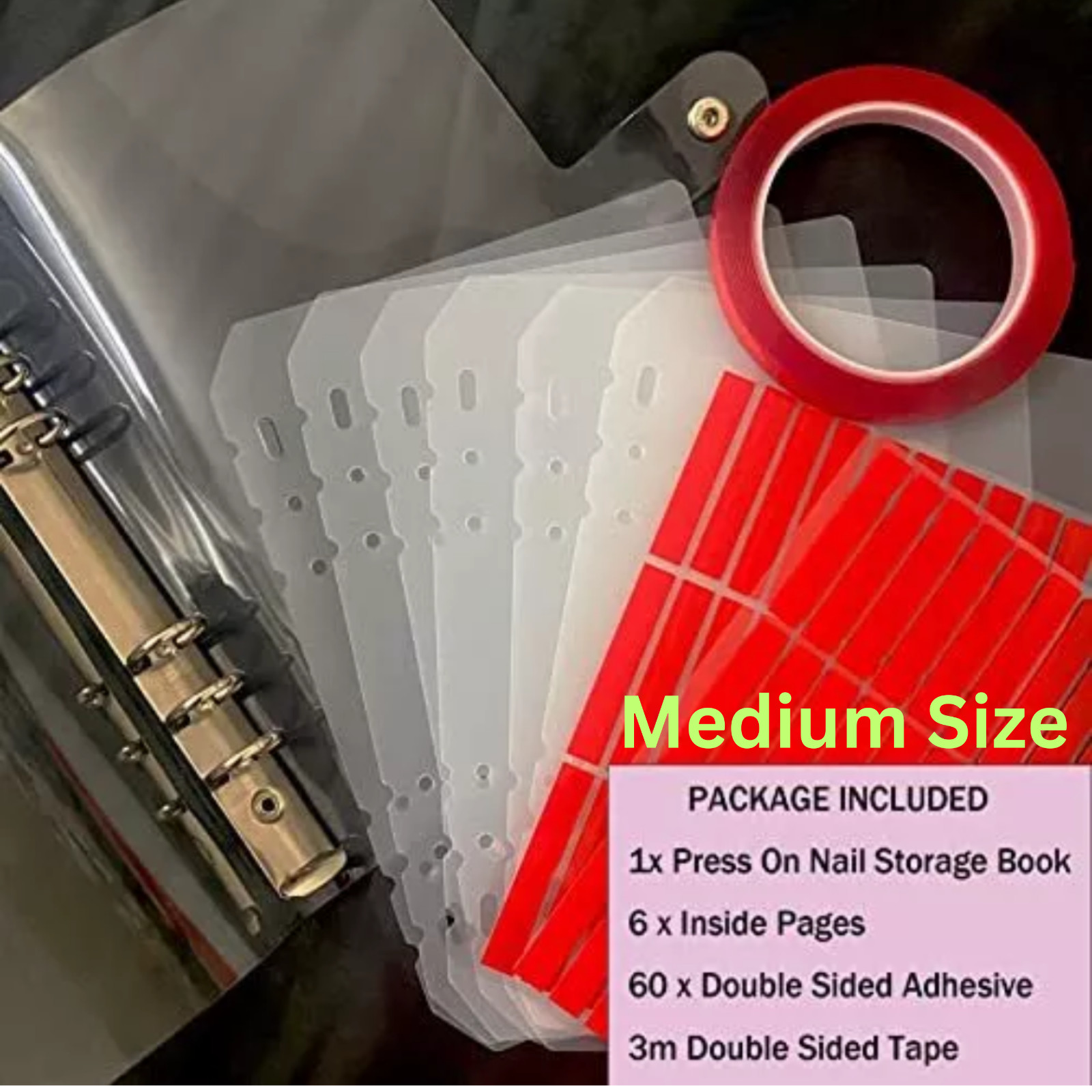Press On Nails Organizer/Storage/Holder| Medium Size can hold 36-48 sets presson