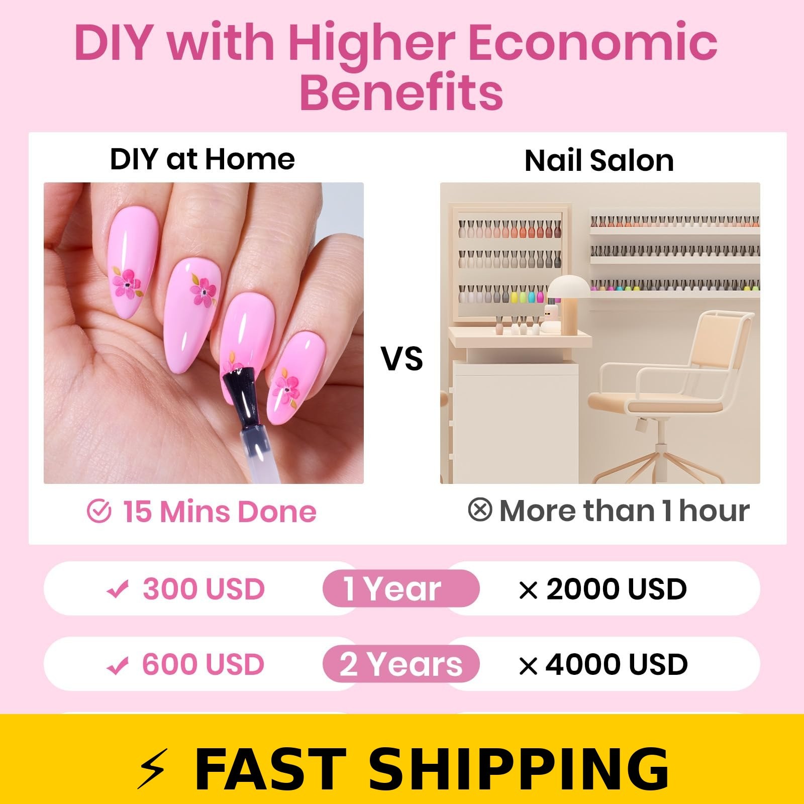 Beetles Medium Almond Nail Tips 576pcs, Pre-Etched Soft Gel Tips