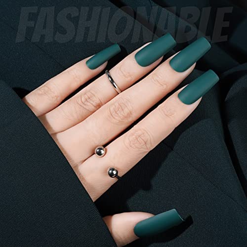 Press on Nails Medium Square, 12 Packs 288PCS Acrylic C-Matte Medium Square