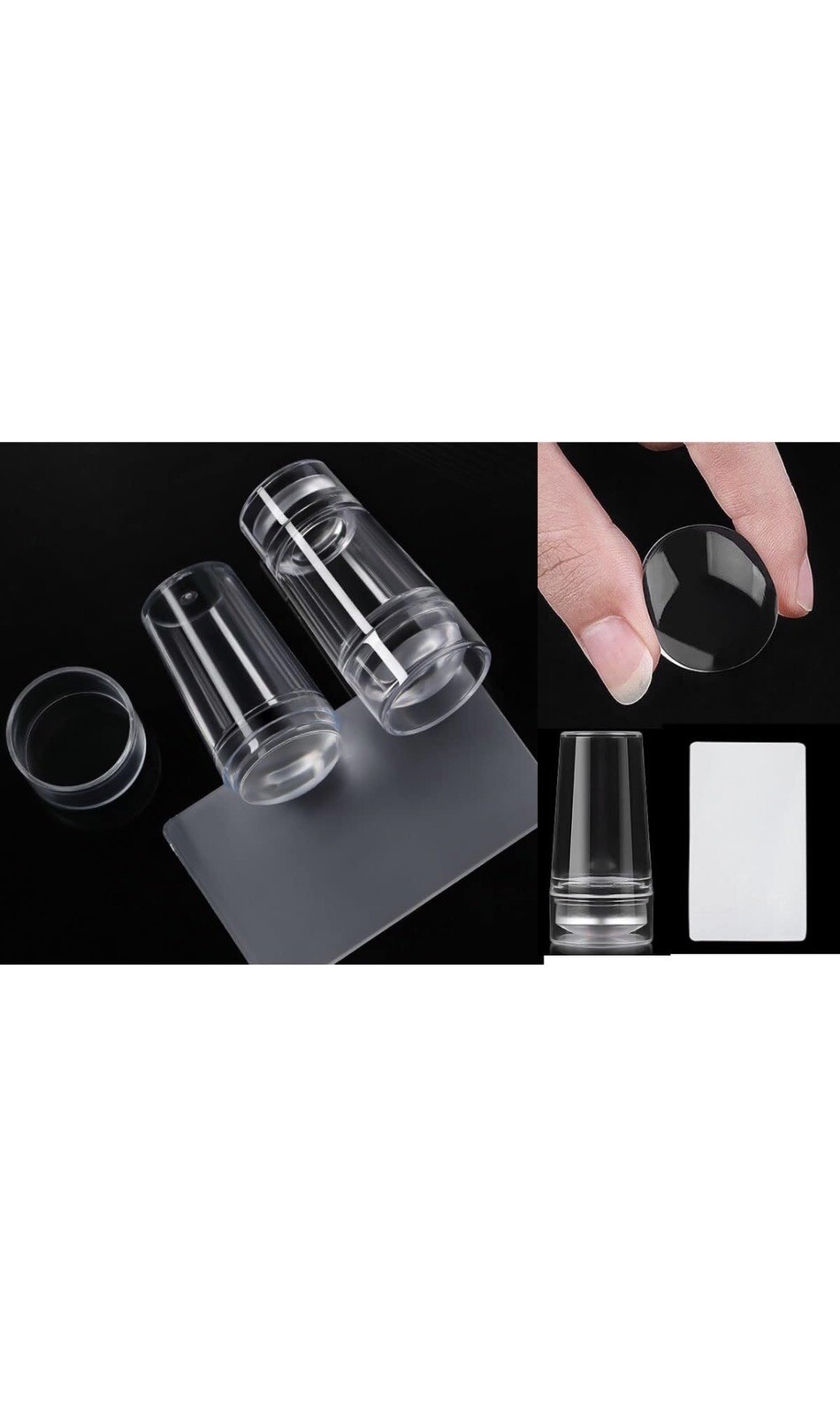 3pcs/set Clear Jelly Silicone Nail Art Stamper Scraper DIY Nail Art Stamper Tool