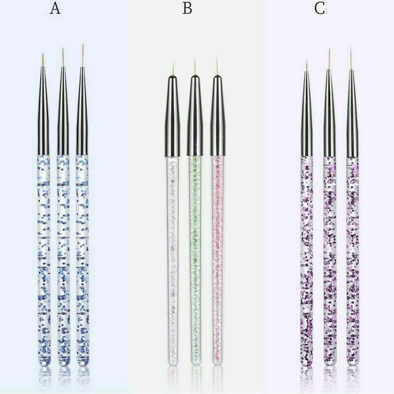 3PCS Nail Art Brushes DIY Manicure Dotting Fine Drawing Tool French Pens