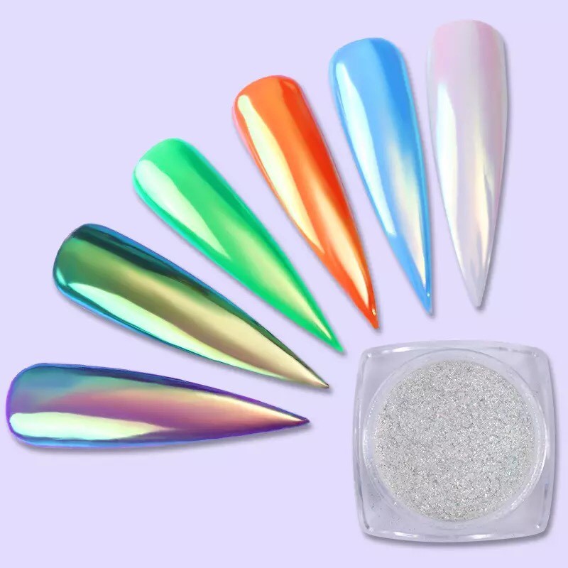 3pcs Aurora Powder and Unicorn Sequins AB Colour Nail Art Glitter Decoration Set