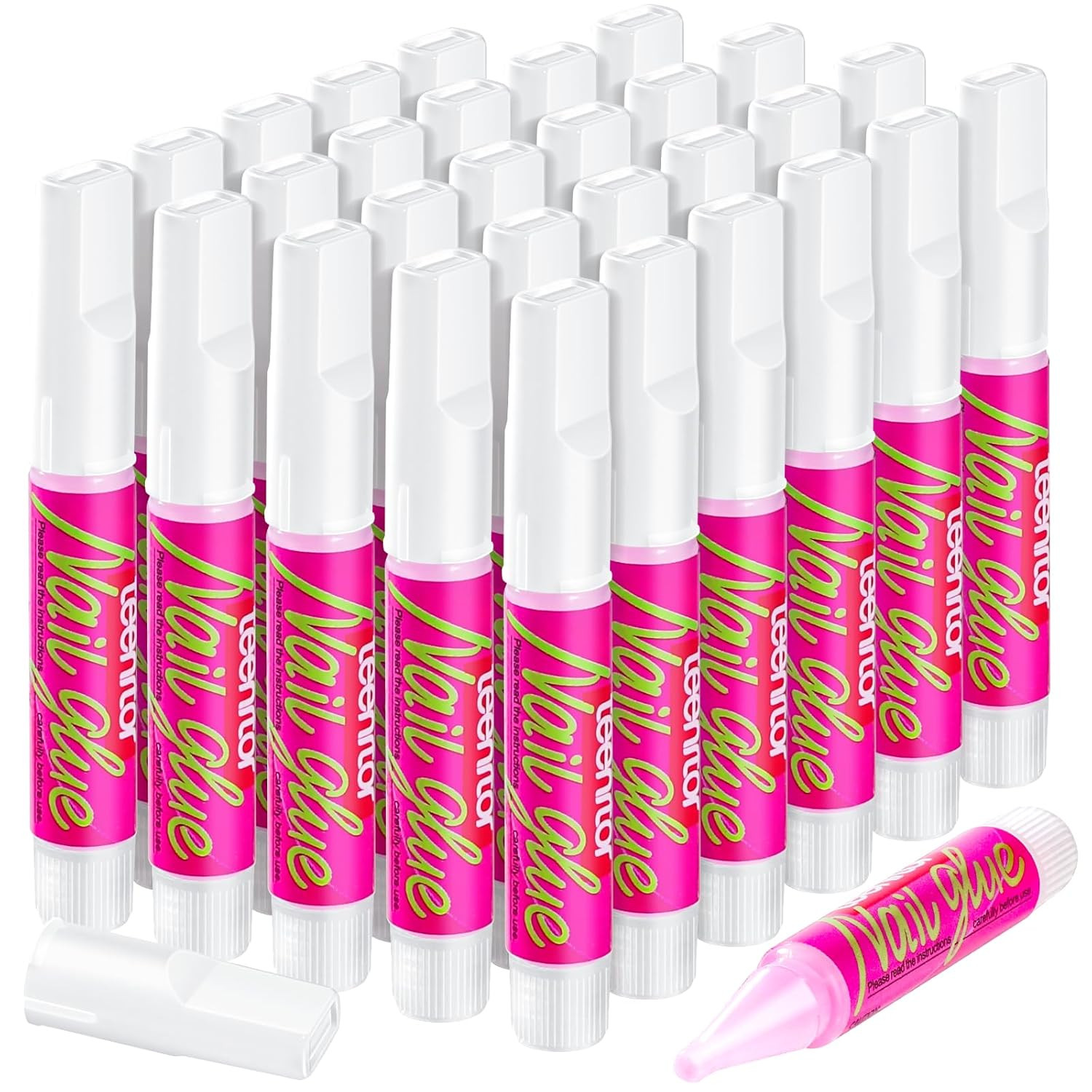 30Pcs Nail Glue for Acrylic Nails, Strong Nail Glue for Press Ons