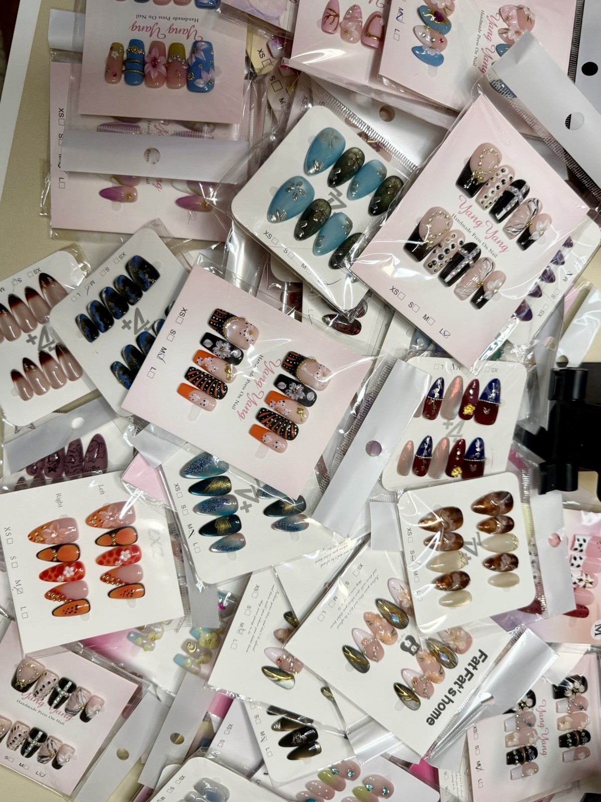 30-Piece Handmade Reusable Press-On Nail Mystery Box – Size: Medium